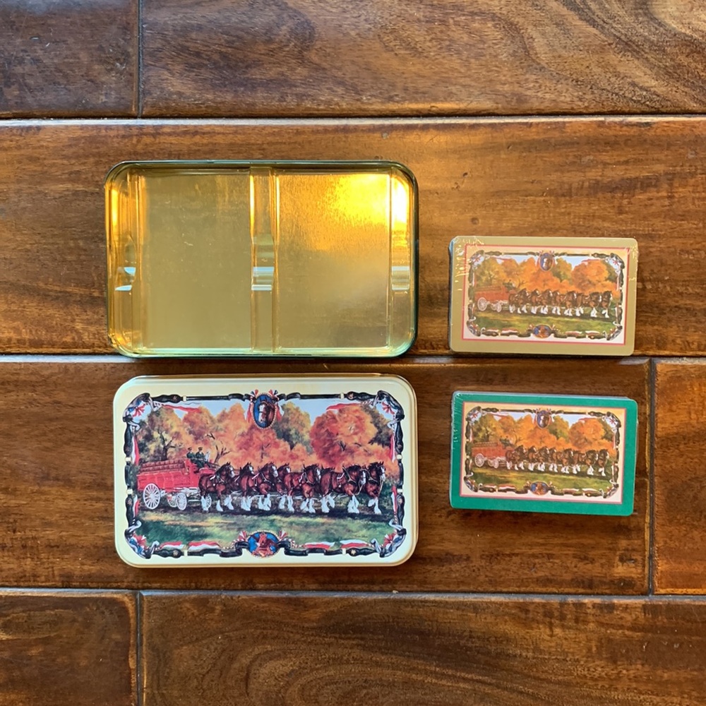 Vintage Budweiser Playing Card Tin